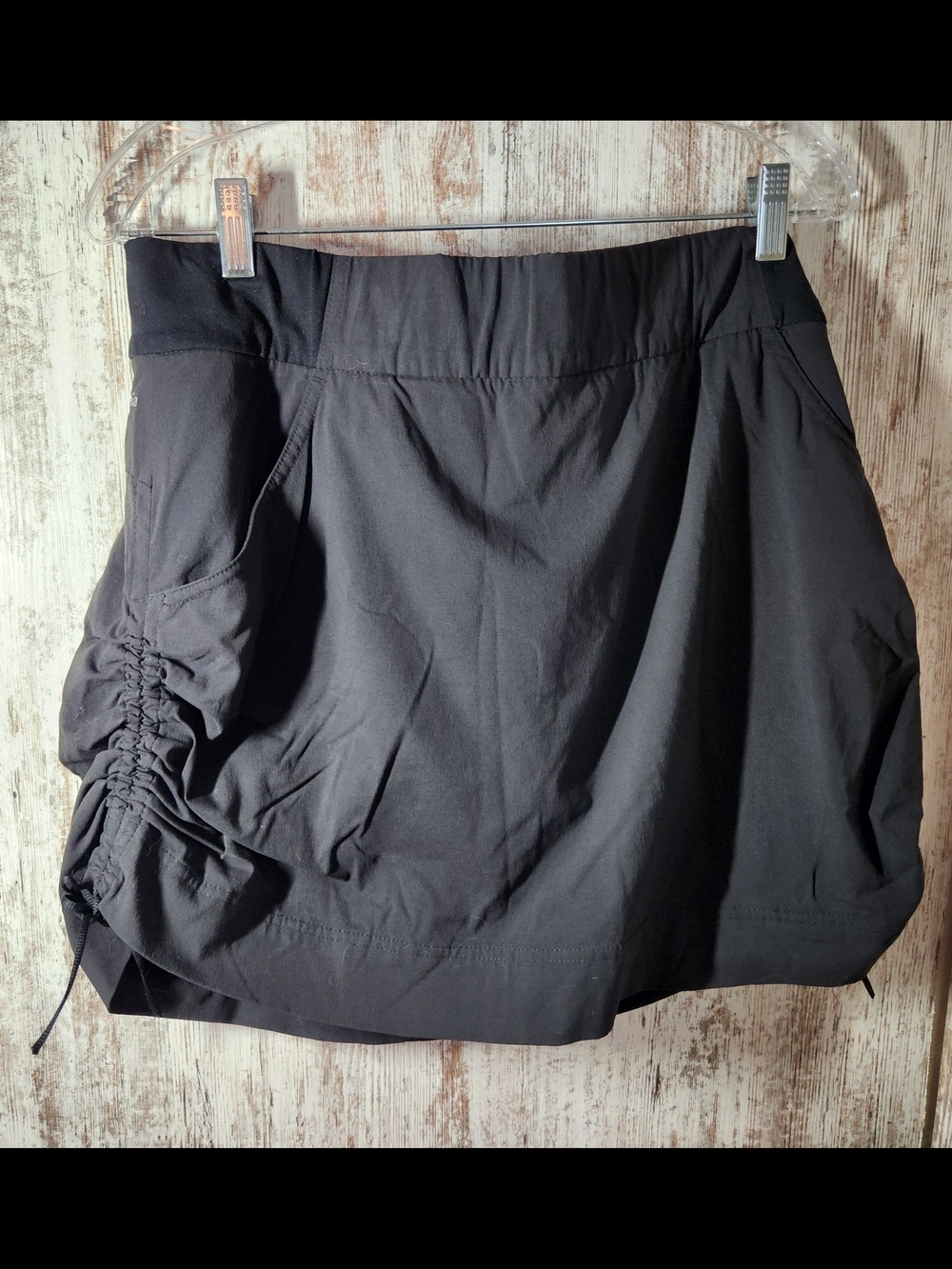 XL Columbia Black Women's Hike Run Walk Athletic Skort Side Drawstring Pockets
